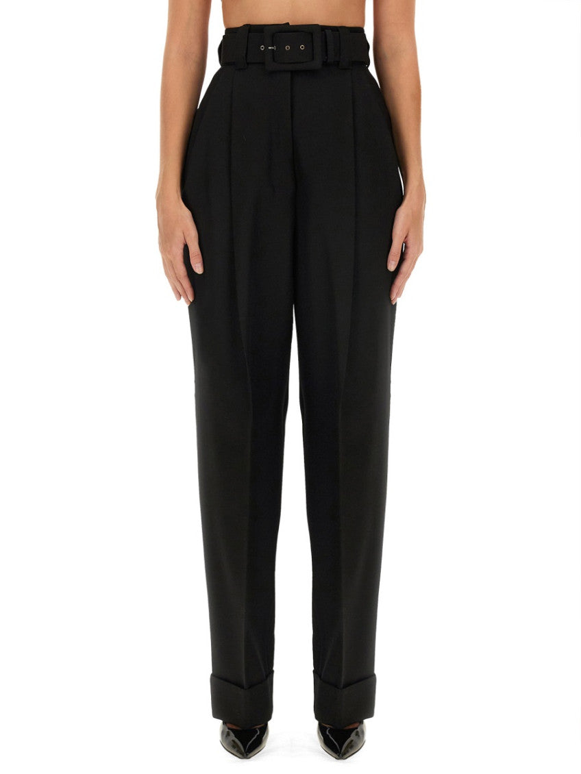 Black Tapered Pleated Pant 1