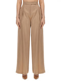 Beige Regular Pleated Pants 1