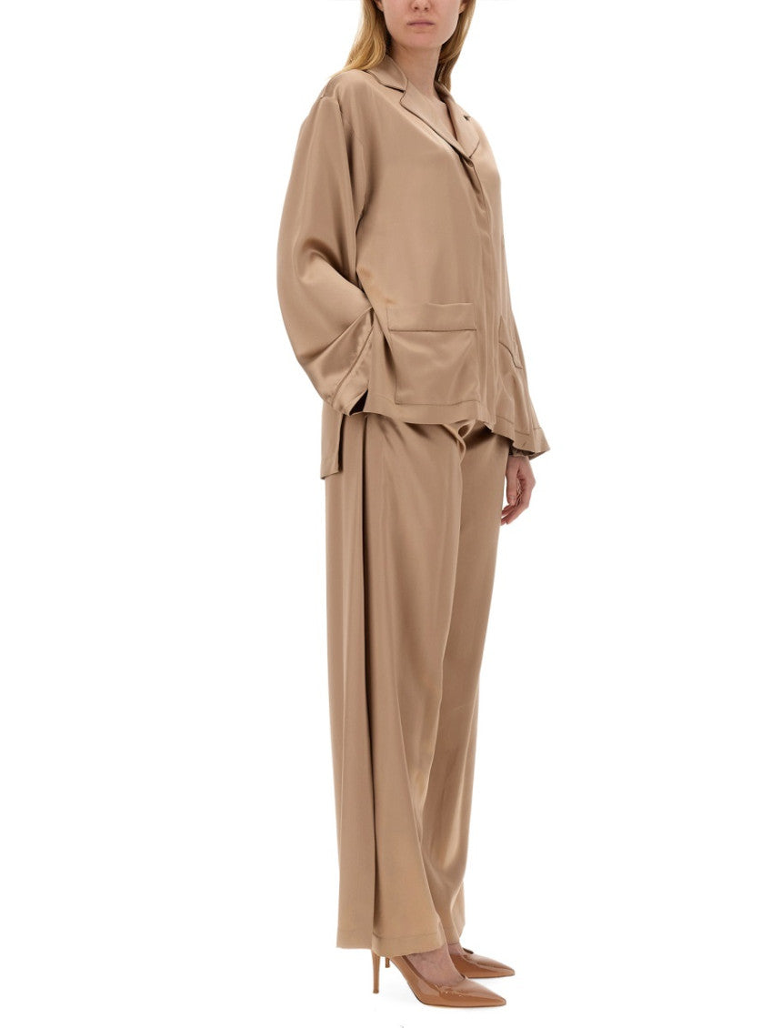 Beige Regular Pleated Pants 3