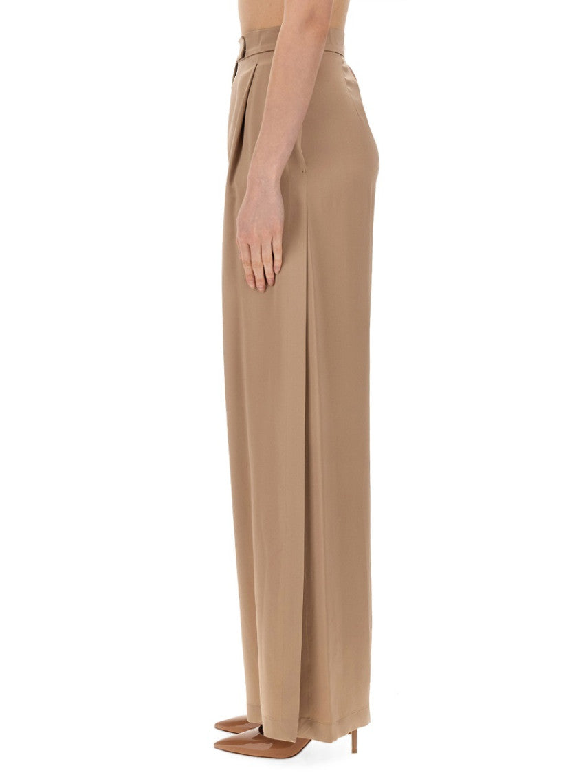 Beige Regular Pleated Pants 4
