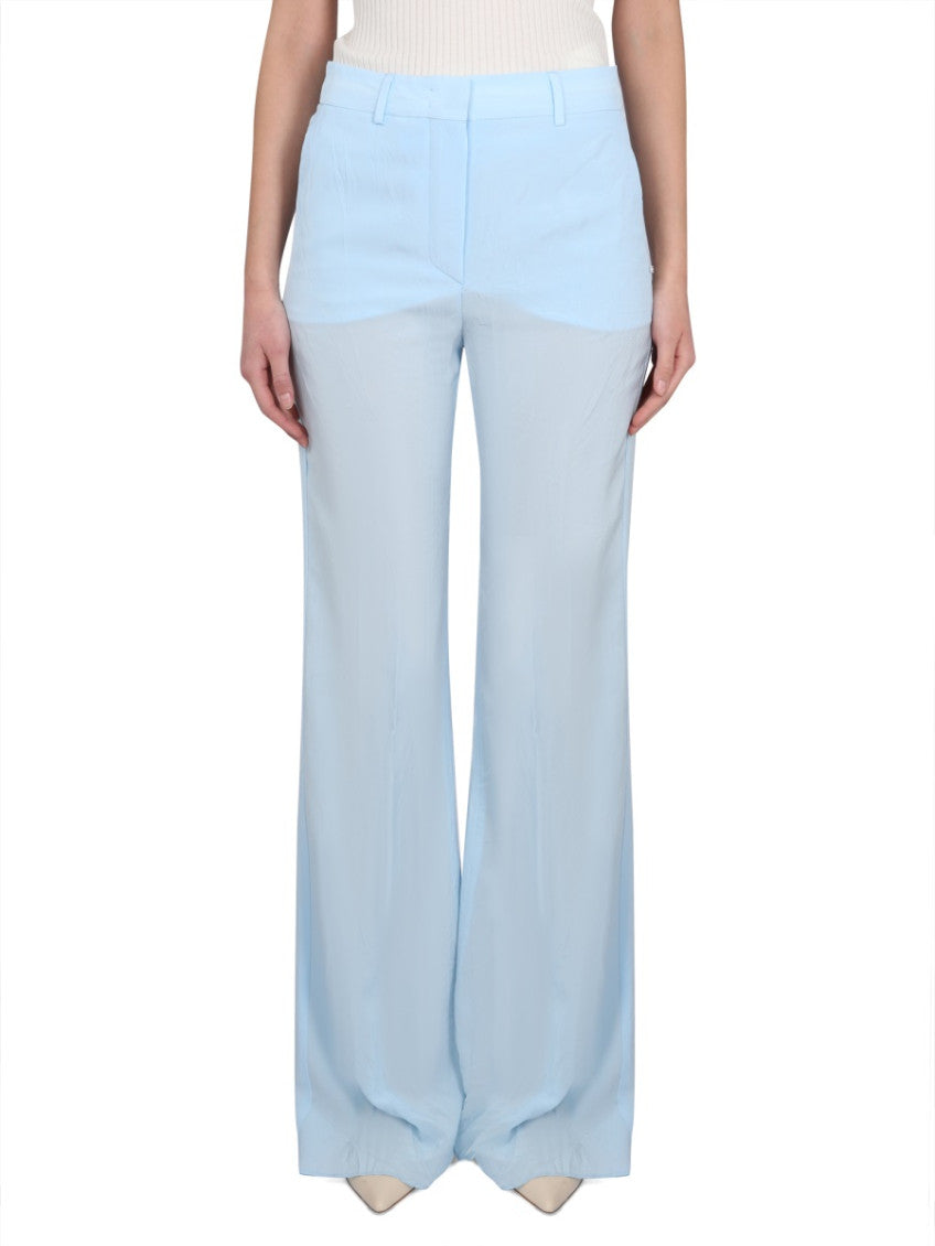 Blue Straight Flat Front Pant 1