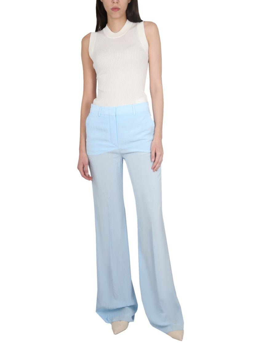 Blue Straight Flat Front Pant 3
