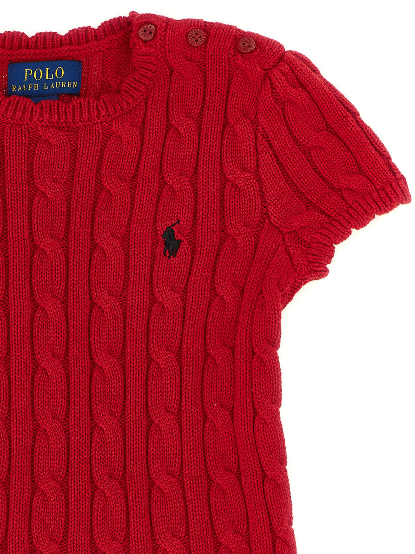 Girls Red Braided Plaid Dress 3