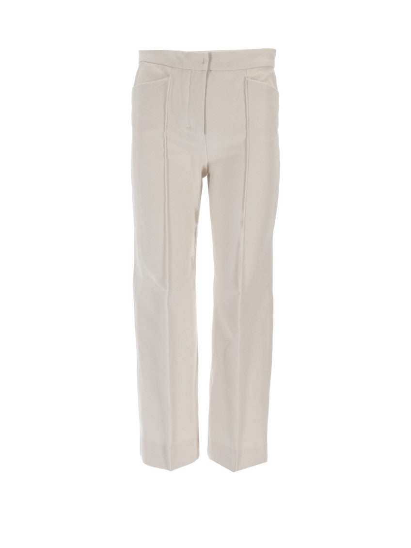 Off White Straight Flat Front Pants 1