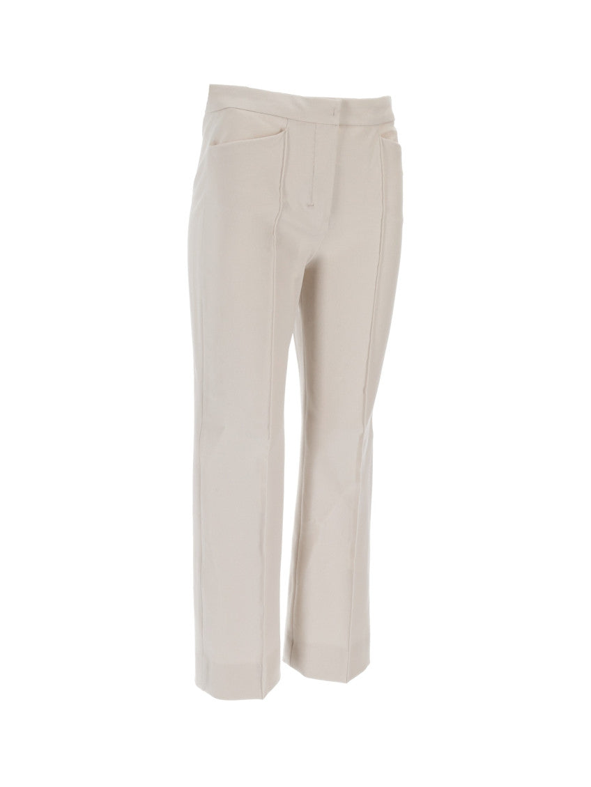 Off White Straight Flat Front Pants 3