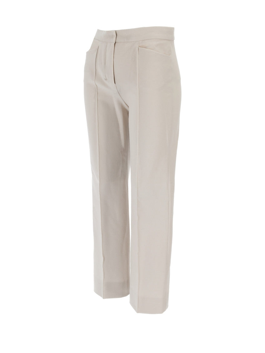Off White Straight Flat Front Pants 4