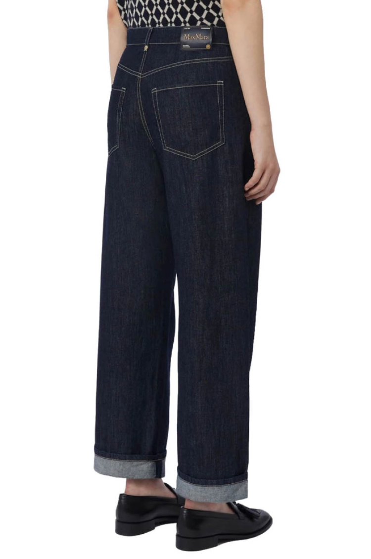 Navy Blue Straight Flat Front Pants 2