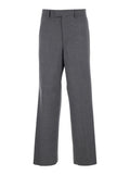 Grey Flat Front Trousers 1