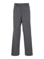 Grey Flat Front Trousers 1