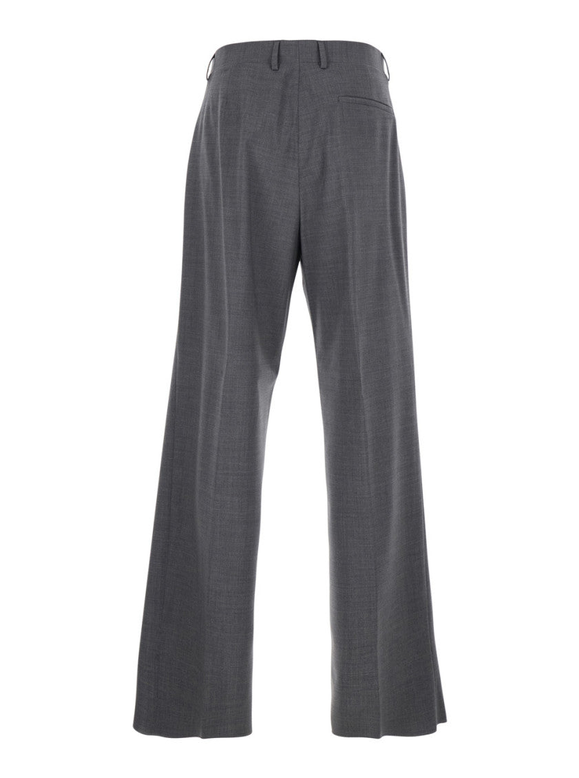 Grey Flat Front Trousers 2