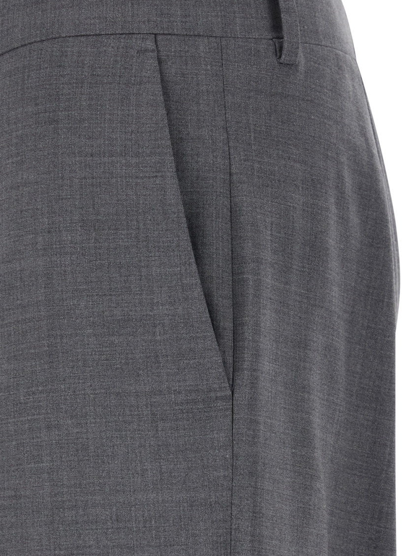 Grey Flat Front Trousers 3