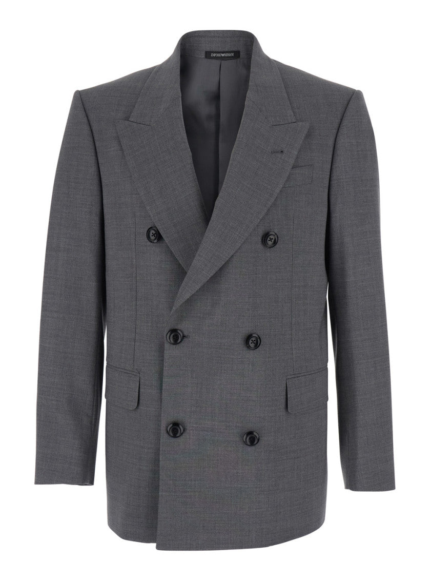 Grey Double Breasted Blazer 1