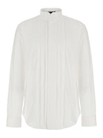 White Regular Pleated Shirt 1