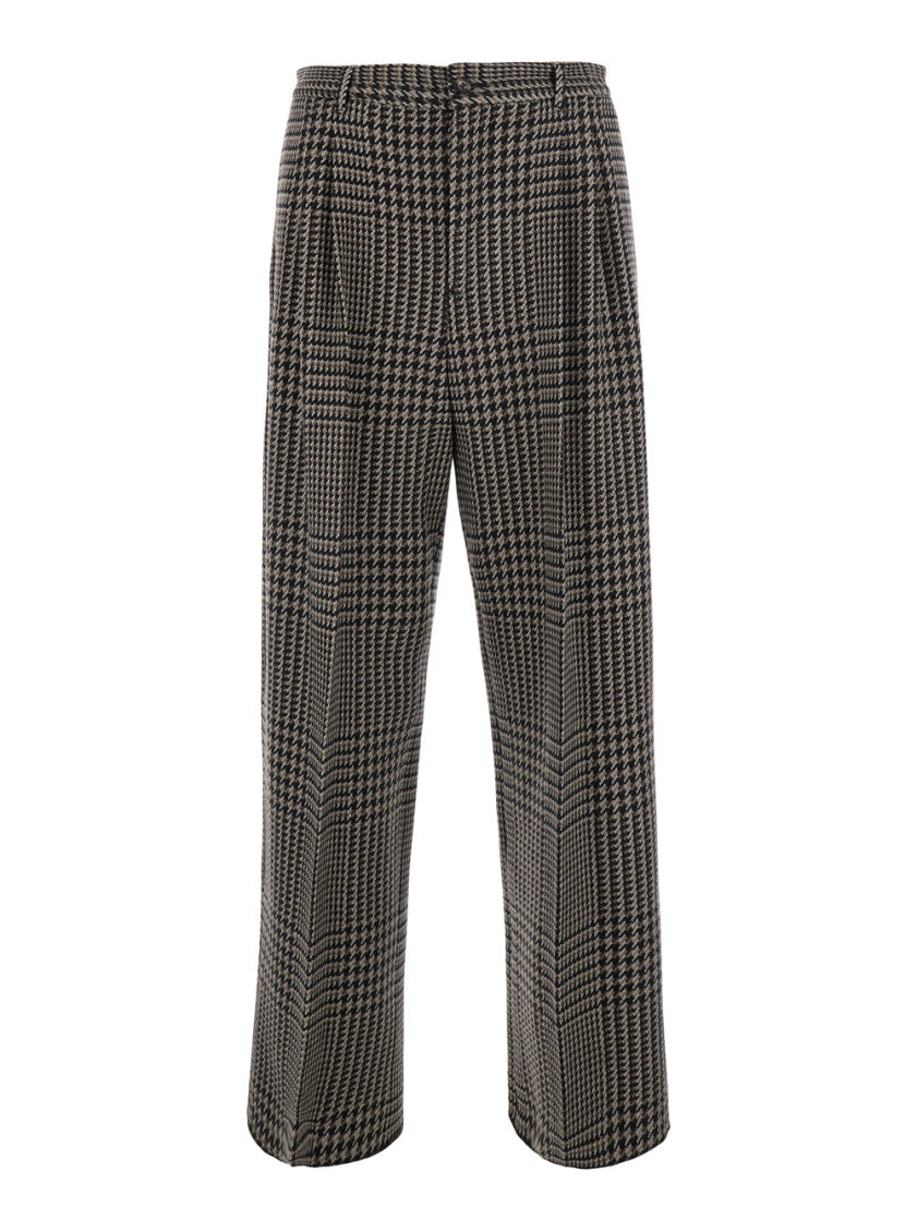 Grey Regular Houndstooth Trousers 1