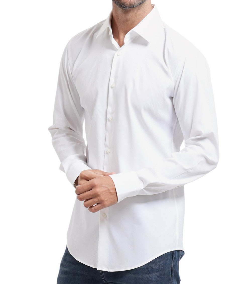White Slim Solid Shirt 2