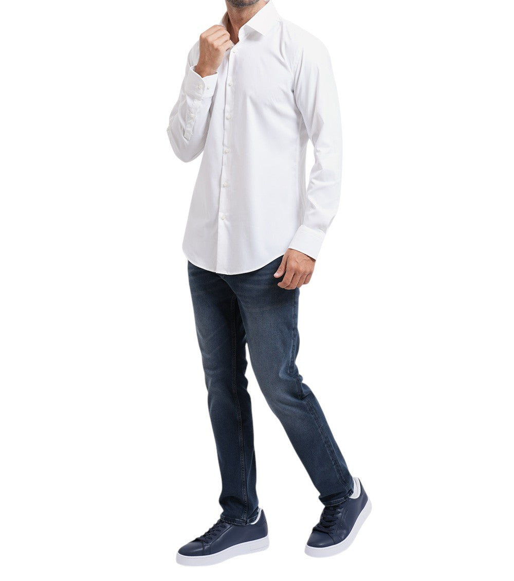 White Slim Solid Shirt 4