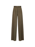 Dark Green Flared Pleated Pants 1