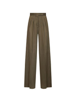 Dark Green Flared Pleated Pants 1