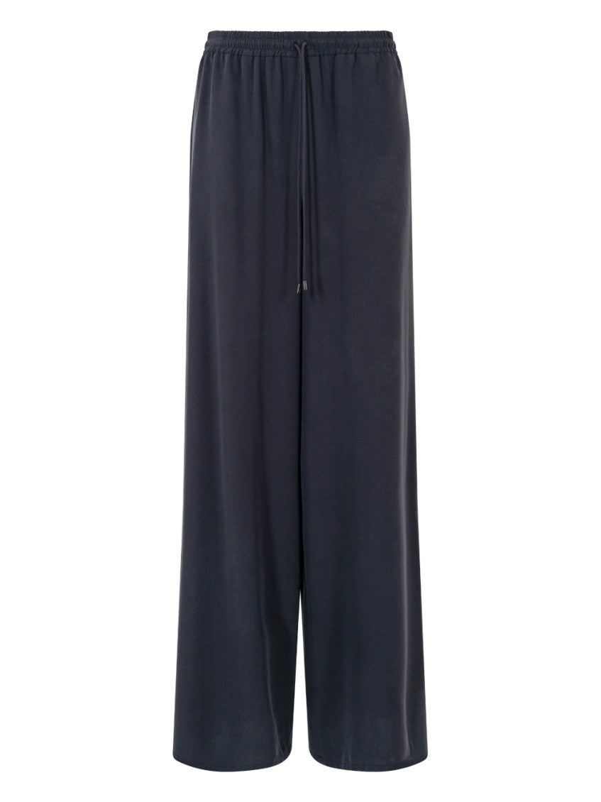 Dark Blue Loose Drawstring Pants 1