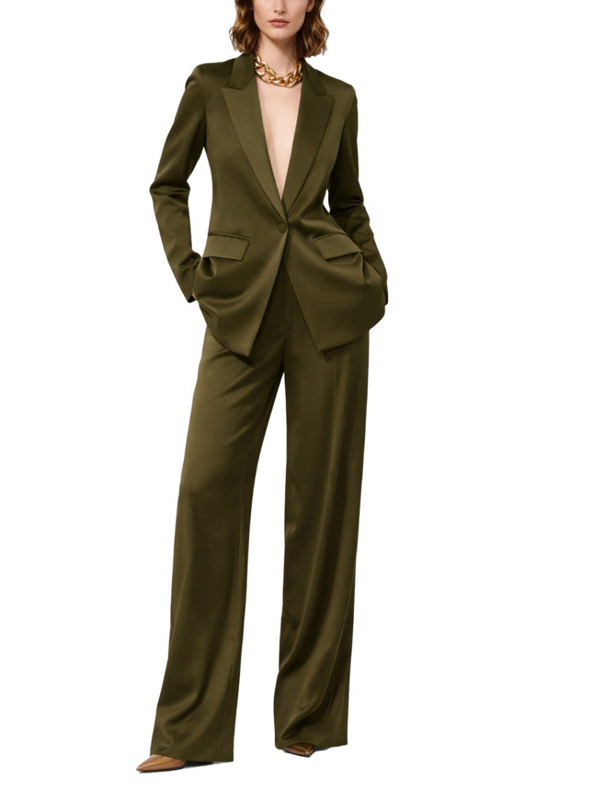 Dark Green Tailored Pleated Pants 3