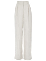 White Straight Pleated Pants 1