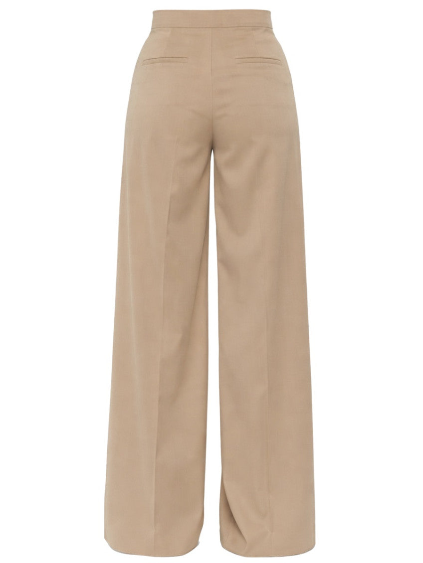 Beige Flared Pleated Pants 2