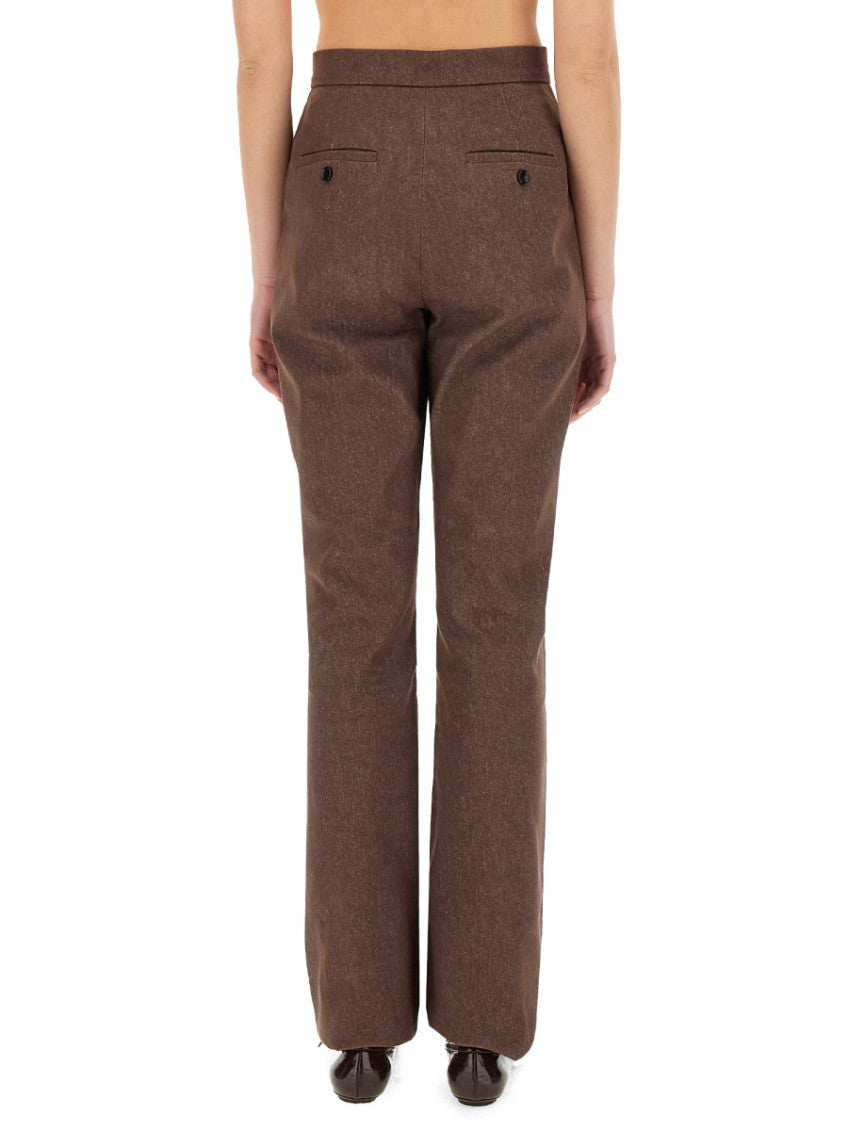 Brown Straight Flat Front Pant 2