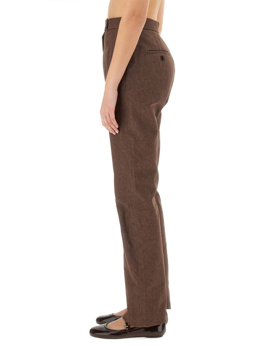 Brown Straight Flat Front Pant 4