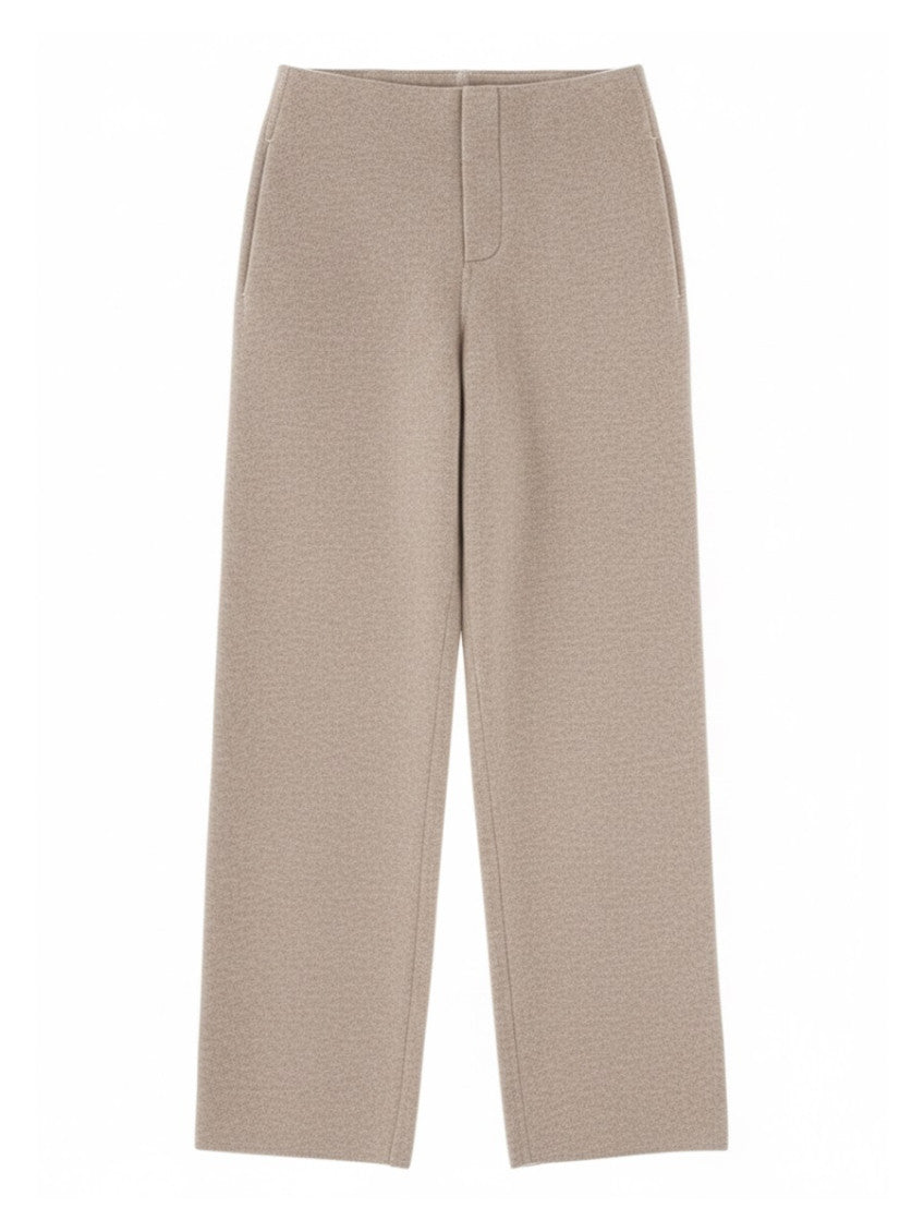 Beige Regular Flat Front Pant 1