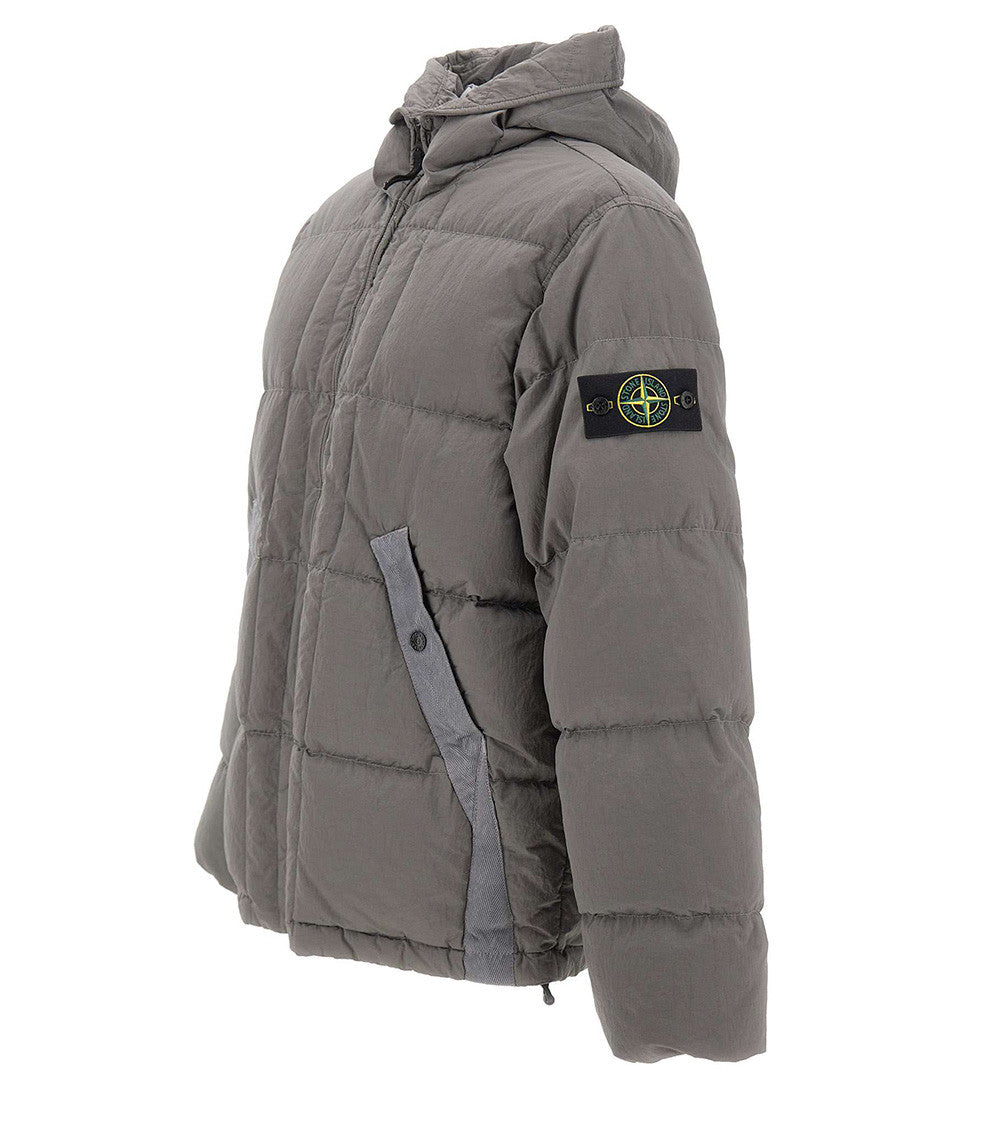 Grey Quilted Hood Jacket 2
