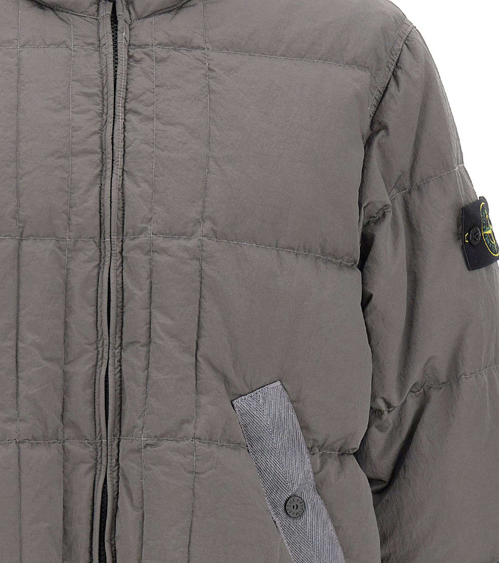 Grey Quilted Hood Jacket 4