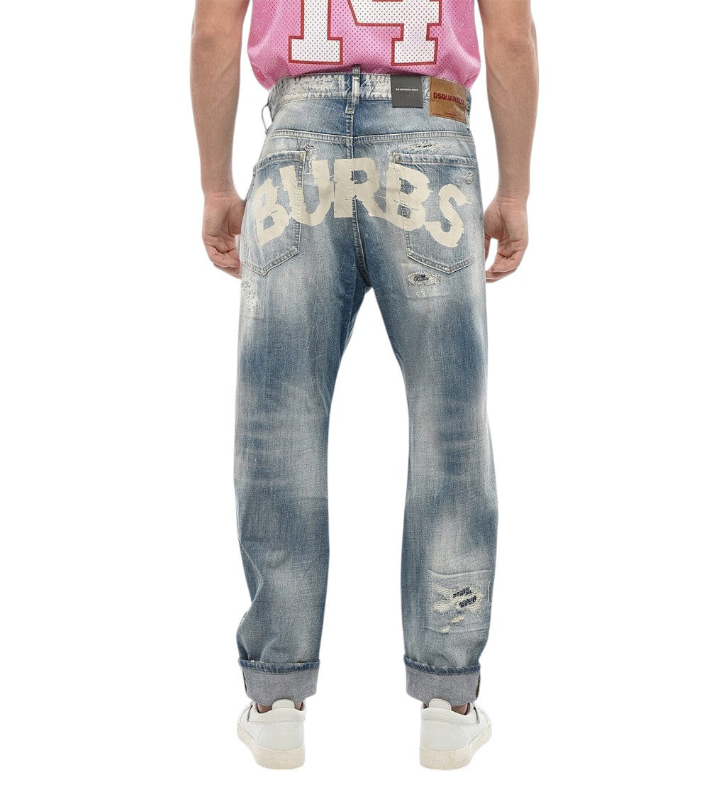 Navy Blue Distressed Jeans 2