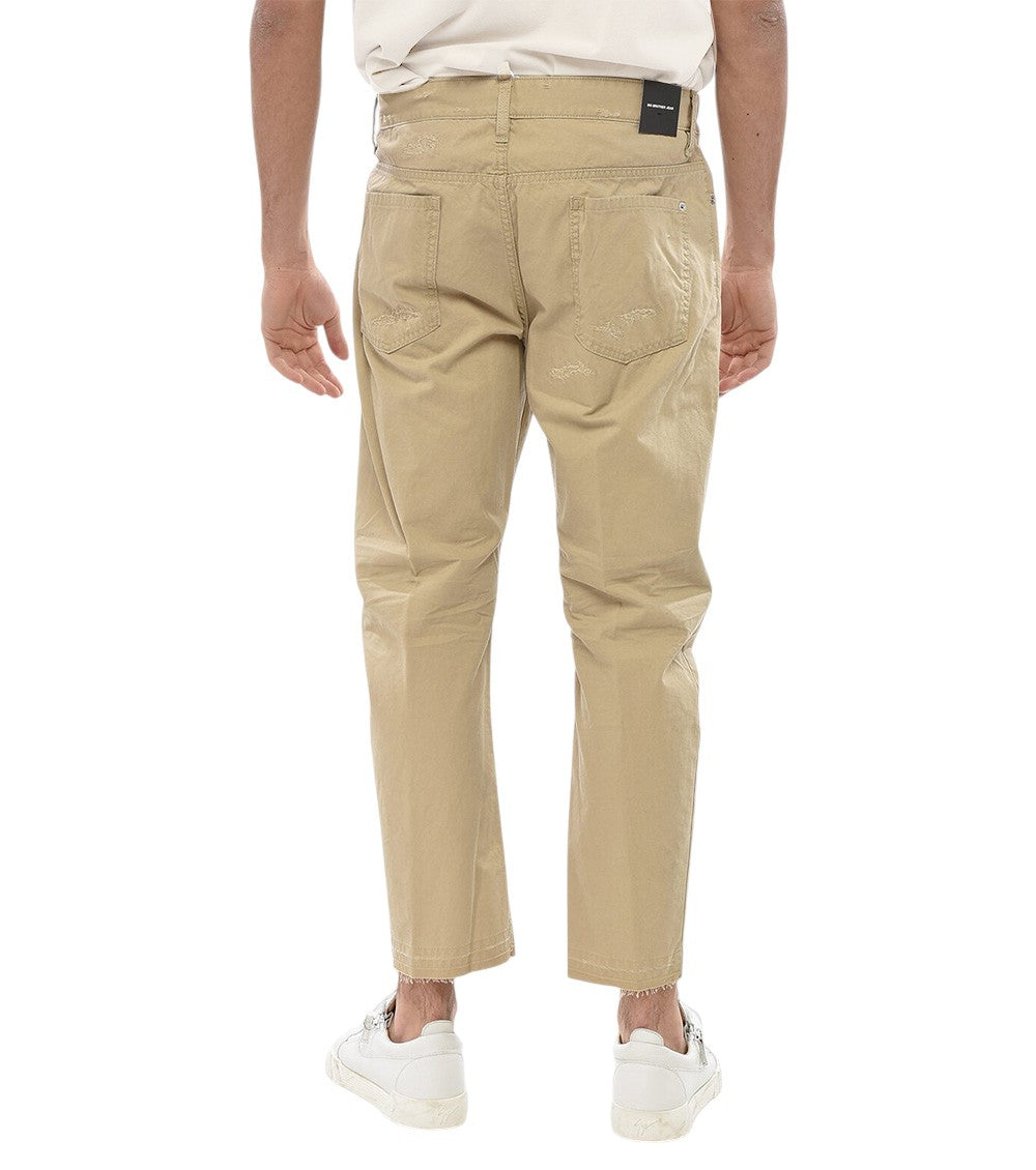 Beige Distressed Trousers 2