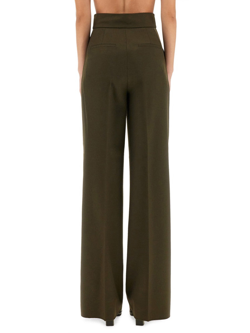 Green Tailored Flat Front Pants 2