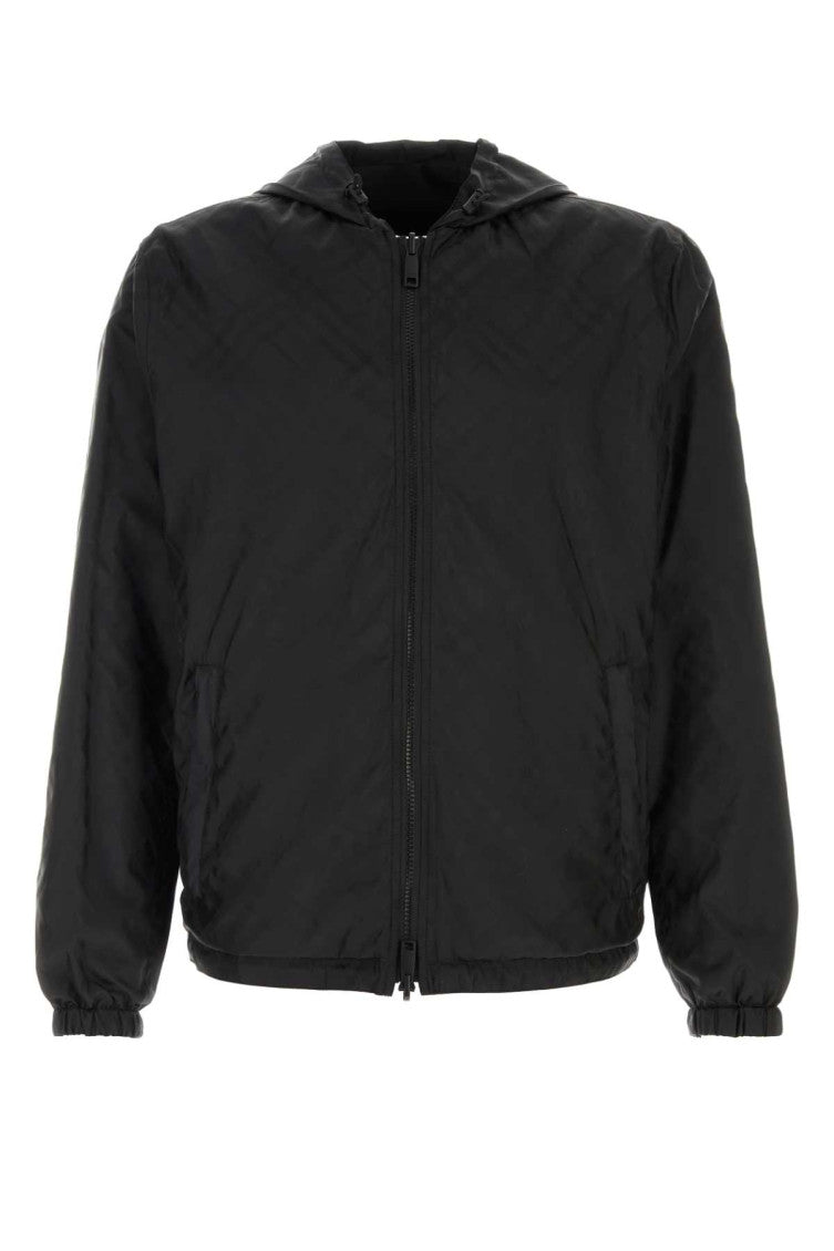 Black Printed Hood Jacket 1