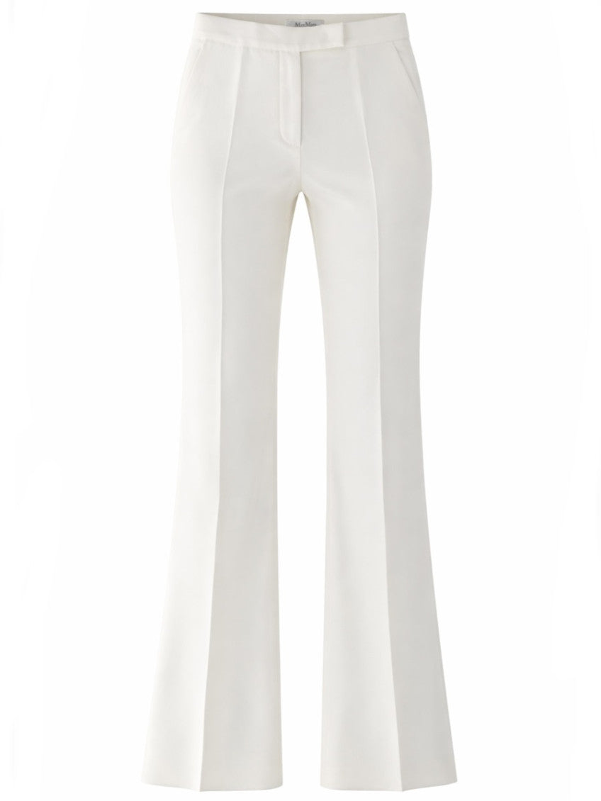White Flared Flat Front Pant 1