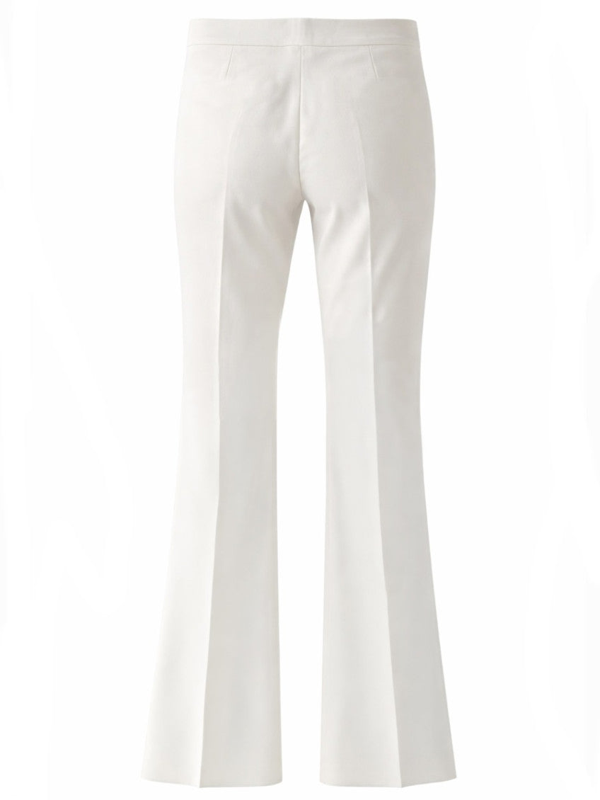 White Flared Flat Front Pant 2
