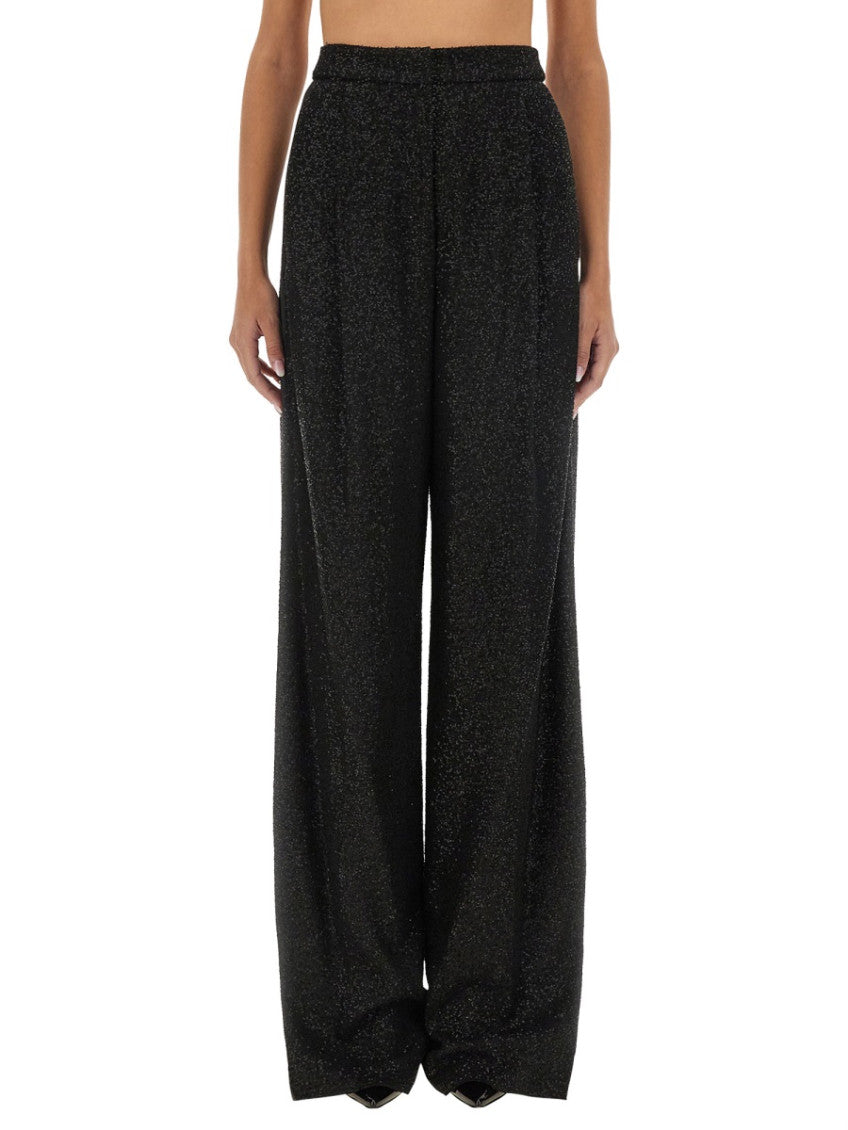 Black Regular Flat Front Pants 1