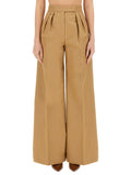 Beige Flared Pleated Pants 1