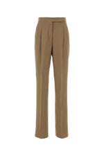 Brown Tailored Pleated Pants 1