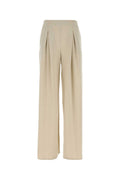 Beige Flared Pleated Pants 1
