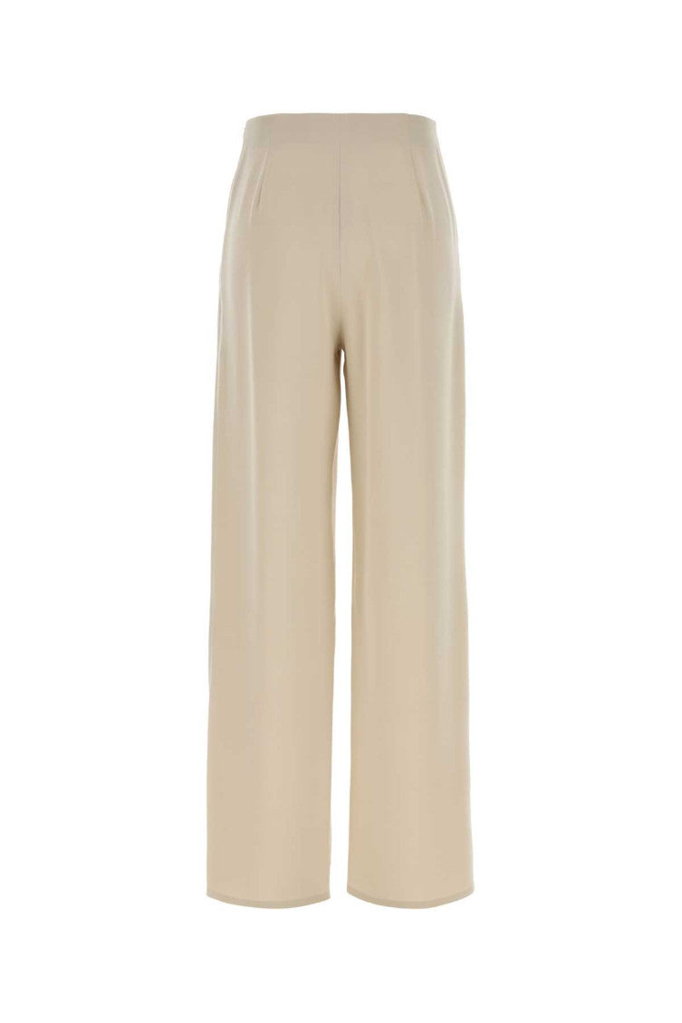 Beige Flared Pleated Pants 2