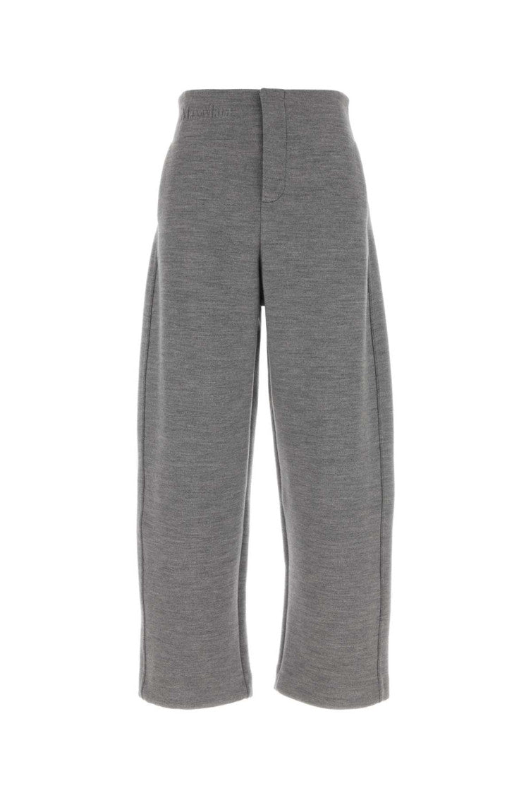 Grey Straight Flat Front Pants 1
