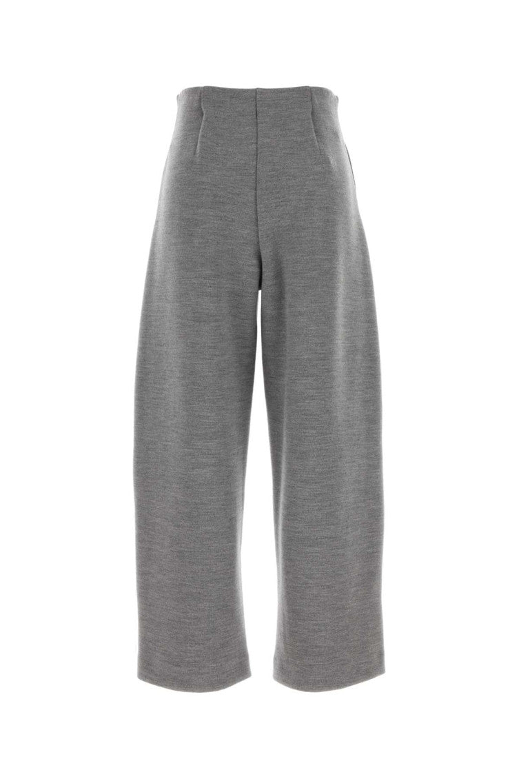 Grey Straight Flat Front Pants 2