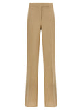 Beige Regular Flat Front Pants 1