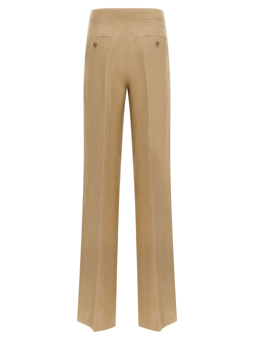 Beige Regular Flat Front Pants 2