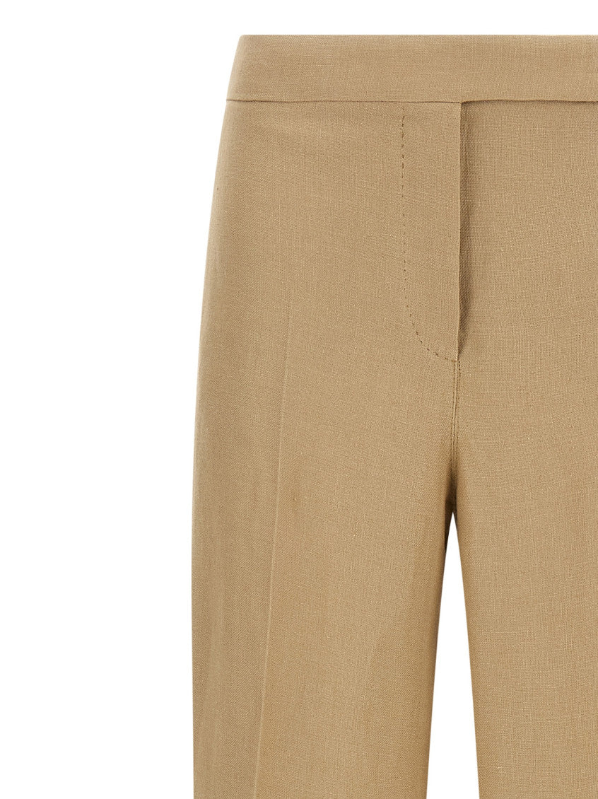 Beige Regular Flat Front Pants 3