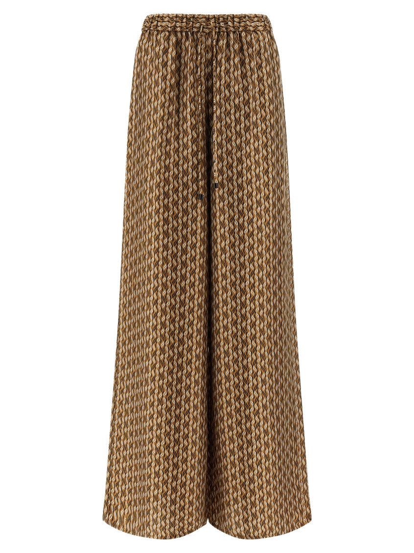 Brown Straight Drawstring Pants 1