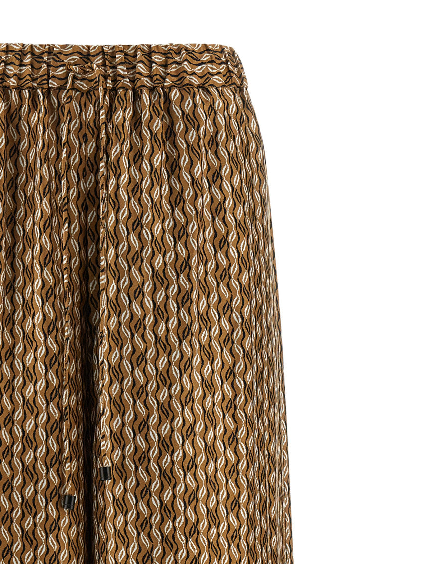 Brown Straight Drawstring Pants 3