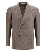 Brown Peaked Lapel Blazer 1